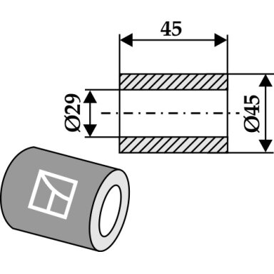 Įvorė 45xØ29xØ45