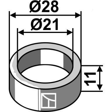 Įvorė 28x11xØ21