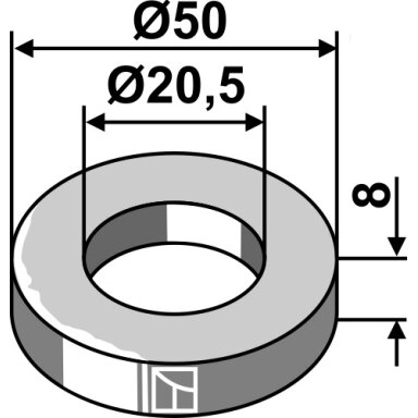 Poveržlė Ø50x8xØ20,5