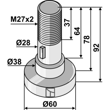 Kaištis for assembling with 1 blade