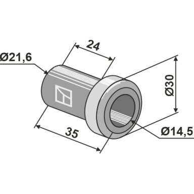Įvorė 35xØ14,5xØ30