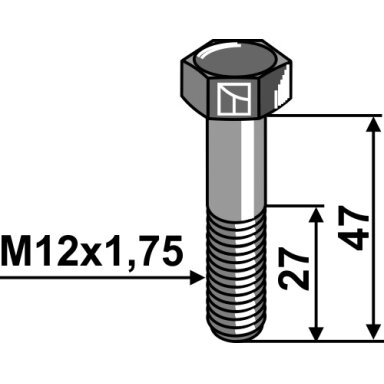 Varžtas - M12x1,75 - 10.9