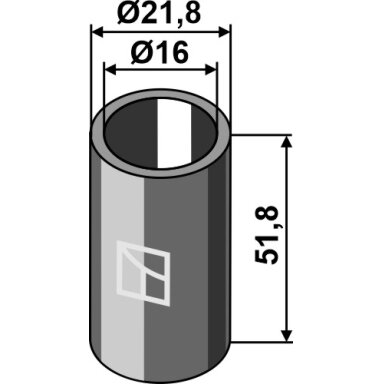 Įvorė 51,8xØ16xØ21,8