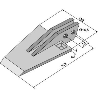 Kastuvo tipo antgalis Celli, 323 mm