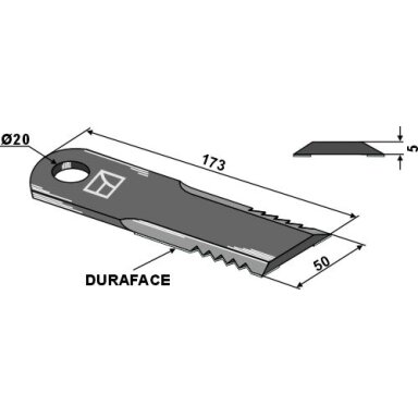 87318316 Smulkinimo peilis New Holland - DURAFACE