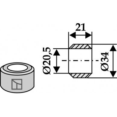Poveržlė Ø34x21xØ20,5 Poveržlė Ø34x21xØ20,5