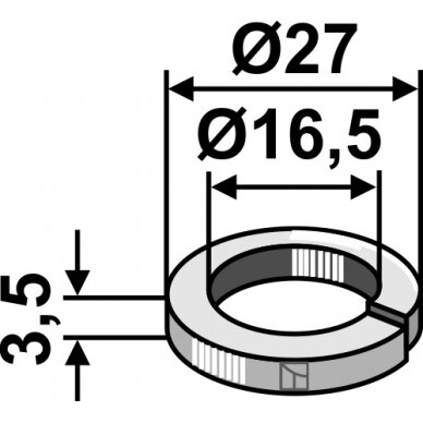 Poveržlė Ø27x3,5xØ16,5 Poveržlė Ø27x3,5xØ16,5