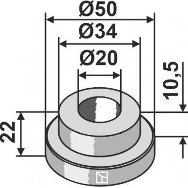 Įvorė 22xØ20xØ50 Įvorė 22xØ20xØ50