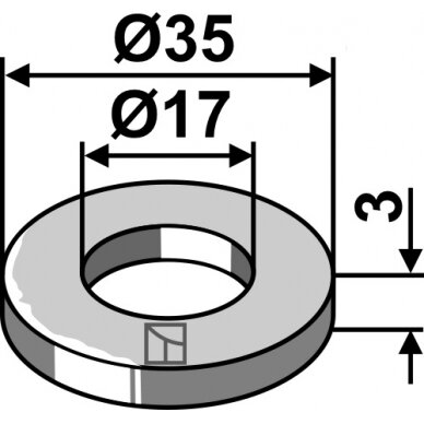 Poveržlė Ø35x3xØ17 Poveržlė Ø35x3xØ17