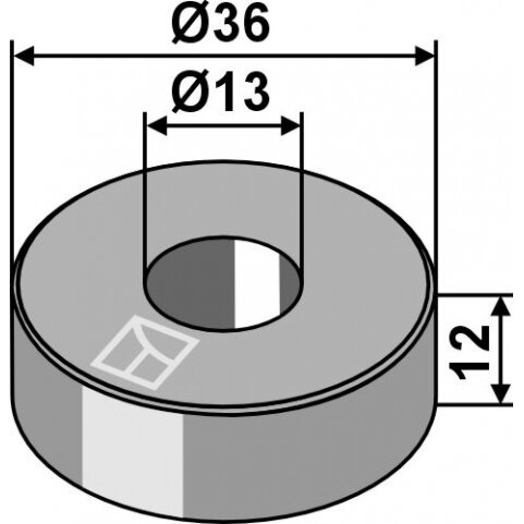 Distancinė įvorė Ø36x12xØ13 Distancinė įvorė Ø36x12xØ13