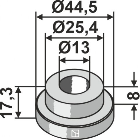 Įvorė 17,3xØ13xØ44,5 1