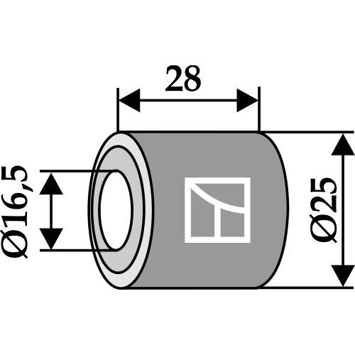 Įvorė 28xØ16,5xØ25 1