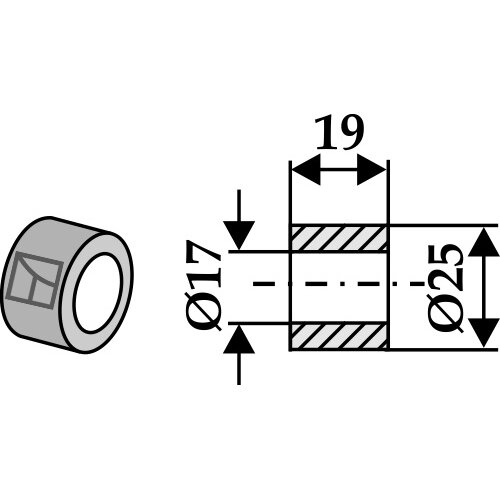 Įvorė 19xØ17xØ25 1