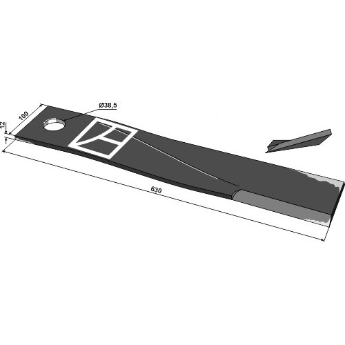 Žoliapjovės peilis 630mm, dešinė Žoliapjovės peilis 630mm, dešinė
