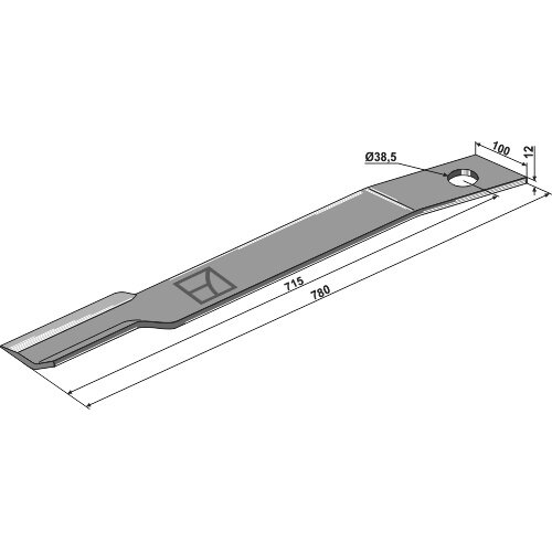 Žoliapjovės peilis 780mm, dešinė Žoliapjovės peilis 780mm, dešinė