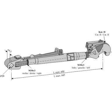 Spec. centrinė traukė 600mm