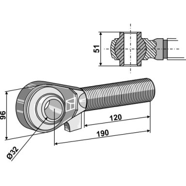 Centrinės traukės antgalis M42x3 - 120