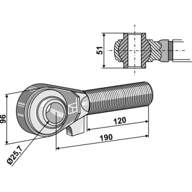 Centrinės traukės antgalis M42x3 - 120