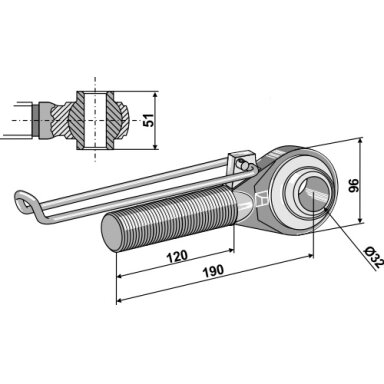 Centrinės traukės antgalis M42x3 - 120