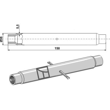 Traukės vamzdis M24x3