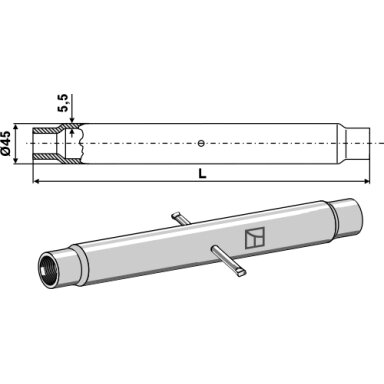 Traukės vamzdis M30x3,5
