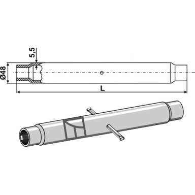 Traukės vamzdis M30x3,5