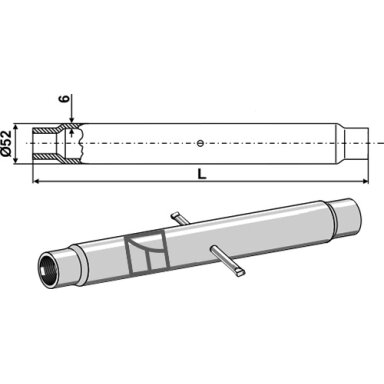 Traukės vamzdis M36x3