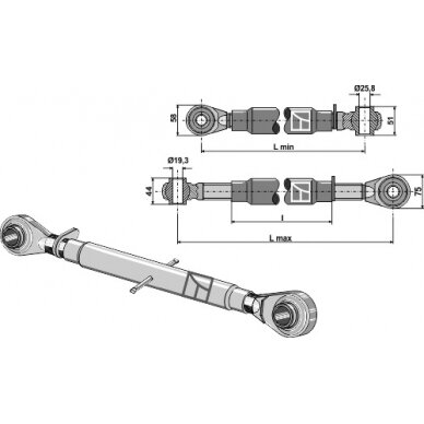 Centrinė traukė M30x3,5, standartinė Centrinė traukė M30x3,5, standartinė