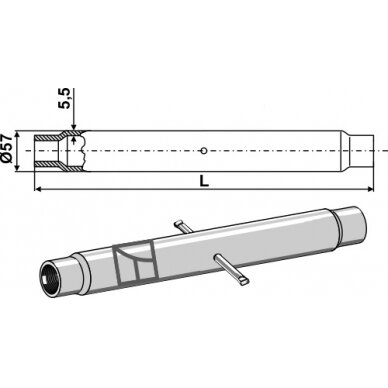Traukės vamzdis M40x3 Traukės vamzdis M40x3