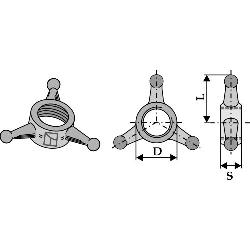 Fiksavimo veržlė - star-delta