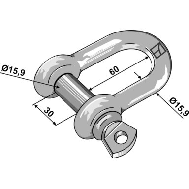 Standartinė tiesi kilpa 15,9 mm, cinkuota