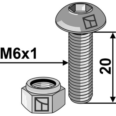 Varžtas plokščia galvute M6x1x20 with hexagon socket