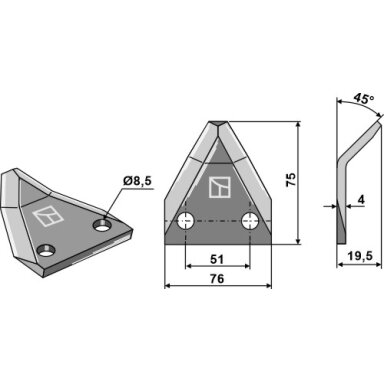 60644511 / 60644506 Strautmann dalytuvo peilis