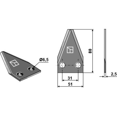 94832901 DeLaval dalytuvo peilis
