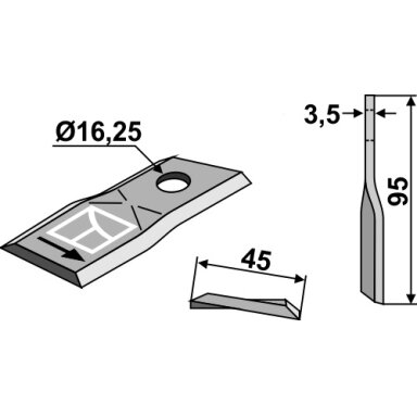 56151210 Šienapjovės peiliukas Kuhn