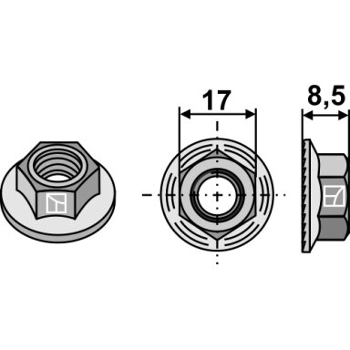 Šešiakampė veržlė - M12x1,75