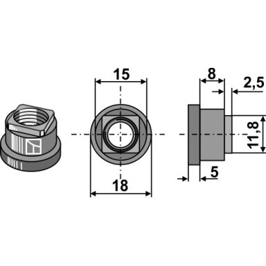 Veržlė M10x1,5 - 12.9