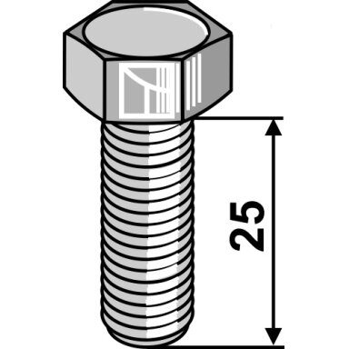 Šienapjovės peiliuko varžtas - M10x1,5 - 10.9