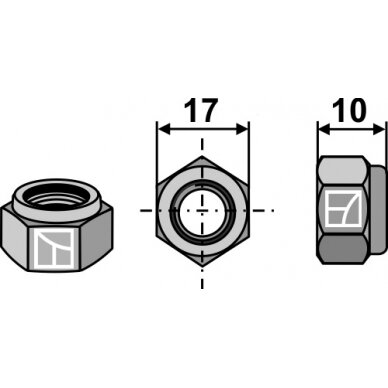 Savaime užsifiksuojanti veržlė - M10x1,5 1
