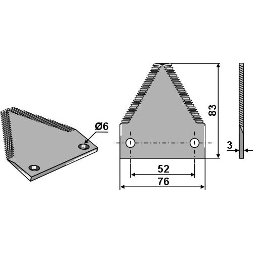 84429103 Šienapjovės peiliukas New Holland 1