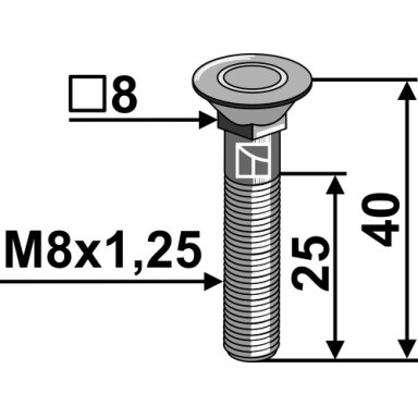 Varžtas8x1,25 - 10.9