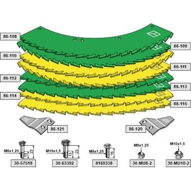 LCA79039 John Deere peilių komplektas