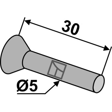 Įgilinta kniedė Ø5x30