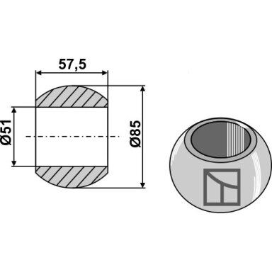 Apatinės traukės obuolys, Ø51 mm, IV kat.