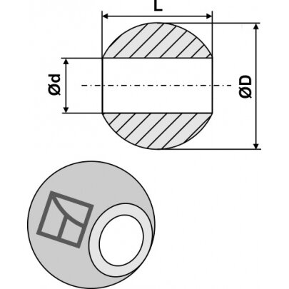 Apatinės traukės obuolys, Ø22,1 mm, I-II kat. 1