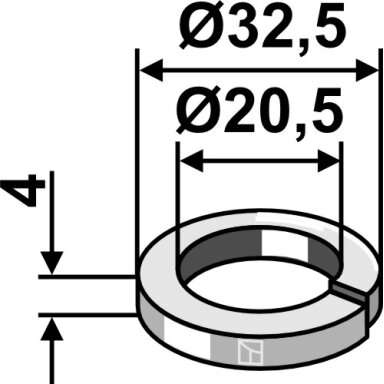 Fiksavimo poveržlė Ø32,5x4xØ20,5