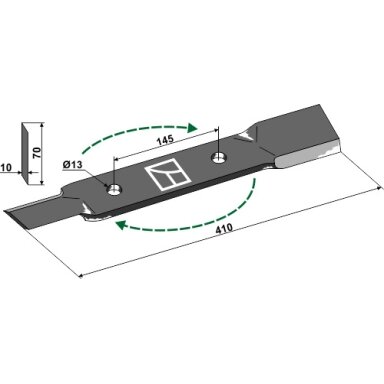 Žoliapjovės peilis 410mm, dešinė