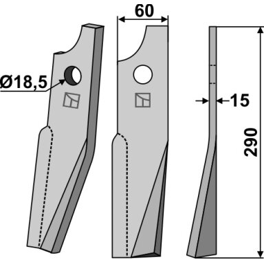 52261200 Šienapjovės peiliukas Kuhn, dešinė