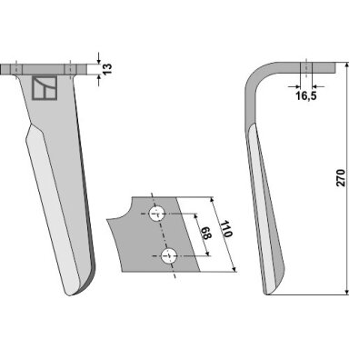 Kuhn frezos dantis K2500100, kairė