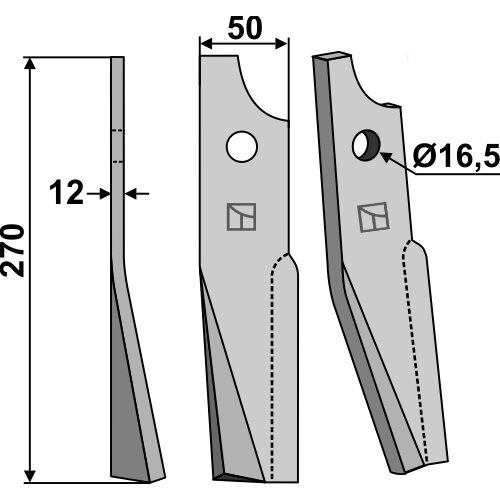 51933900 Šienapjovės peiliukas Kuhn, kairė 1
